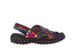 Sandały Rock Dakota Tutti Frutti Blk 23 032951, Czarny, Materiał - 40. Czarne sandały damskie Rock Spring, bez wzorów, z materiału, bez obcasa, na koturnie, bez zapięcia. W wyprzedaży za 164.99 zł.