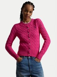 Polo Ralph Lauren Kardigan 211971868509 Różowy Slim Fit. Czerwone kardigany damskie Polo Ralph Lauren, m, bez wzorów, z bawełny, bez kołnierzyka. Za 1,199.00 zł.