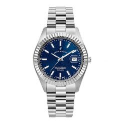 Jacques du Manoir Mężczyźnizegarek Inspiration - stal nierdzewna Zegarki męskie 1 ct Męskie. Niebieskie zegarki męskie Jacques du Manoir, bez wzorów, z materiału, srebrne. Za 779.99 zł.