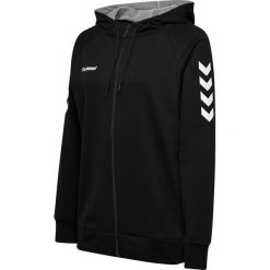 Bluza z kapturem do piłki ręcznej damska Hummel Go Cotton Zip Hoodie Woman. Czarne bluzy damskie Hummel, l, bez wzorów, sportowe, bez ramiączek, z kapturem. Za 190.00 zł.