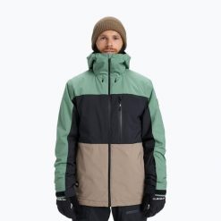 Kurtka snowboardowa męska Quiksilver Sycamore Block 20K. Brązowe kurtki męskie Quiksilver, na zimę, l, bez wzorów, z materiału, sportowe, bez kaptura. Za 829.95 zł.