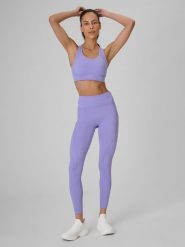 4F Legginsy treningowe szybkoschnące damskie - fioletowe XL. Fioletowe legginsy damskie 4F, bez wzorów, z materiału. Za 169.99 zł.