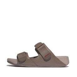 Sandały FitFlop Gogh Moc. Brązowe sandały damskie FIT FLOP, bez wzorów, z gumy, bez obcasa, bez zapięcia. Za 606.50 zł.