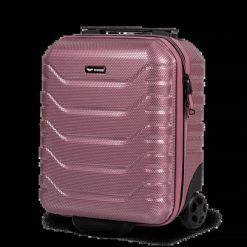 Walizka kabinowa mini Wings CRAKE 16" ROSE GOLD. Czerwone walizki damskie Wings, bez wzorów, z materiału, duże. Za 169.90 zł.