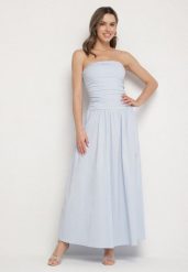 Niebieska Sukienka z Bawełny Typu Bodycon Filarose. Niebieskie sukienki damskie Born2be, na co dzień, l, bez wzorów, z bawełny, eleganckie, bez kołnierzyka, bez ramiączek, maxi, bodycon. Za 169.99 zł.