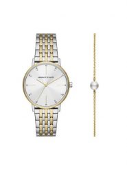 Armani Exchange Zegarek AX7156SET Srebrny. Szare, analogowe zegarki damskie Armani Exchange, srebrne. Za 979.99 zł.