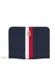 Tommy Hilfiger Portfel Th Icon Med Za W/Flap Nylon Corp AW0AW19164 Granatowy. Niebieskie portfele damskie Tommy Hilfiger, z materiału. Za 229.99 zł.