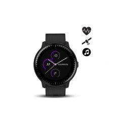 ZEGAREK SPORTOWY z pulsometrem Garmin VIVOACTIVE 3 Music. Czarne zegarki męskie Garmin, bez wzorów. Za 1,199.99 zł.