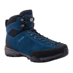 Buty trekkingowe męskie SCARPA Mojito Hike GTX. Niebieskie buty zimowe męskie Scarpa, bez wzorów, bez obcasa, bez zapięcia. Za 649.99 zł.