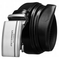 Pasek męski Peterson PTN A006 BLACK czarny. Czarne paski męskie Peterson, z jeansu. Za 79.99 zł.
