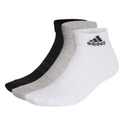 Skarpety adidas Cushioned Sportswear Ankle Socks 3p. Szare skarpetki damskie Adidas, bez wzorów. Za 42.90 zł.