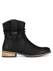 Clara Barson Botki WS23280-01 Czarny. Czarne botki damskie Clara Barson, bez wzorów, z materiału, bez obcasa, na płaskiej podeszwie, bez zapięcia. Za 149.99 zł.