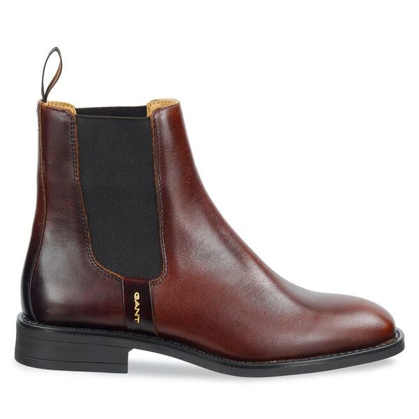 Sztyblety Gant. Brązowe botki damskie GANT, bez wzorów, bez obcasa, na płaskiej podeszwie, bez zapięcia. Za 499.99 zł.