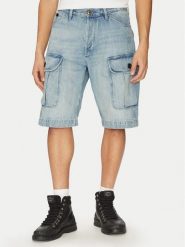 G-Star Raw Szorty jeansowe Bend 3D Cargo D26528-D788 H119 Błękitny Relaxed Fit. Niebieskie szorty męskie G-Star, bez wzorów, z bawełny, retro. Za 307.99 zł.