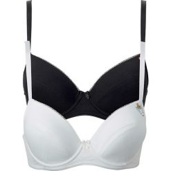 Biustonosz "push up" (2 szt.), bawełna organiczna bonprix czarny + biały. Czarne biustonosze bonprix, bez wzorów, z bawełny. Za 55.98 zł.