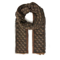 Szal Guess. Brązowe szaliki damskie Guess, z aplikacjami. Za 329.99 zł.