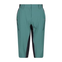 Szorty z siateczkową podszewką damskie CMP. Zielone szorty damskie CMP, bez wzorów. Za 385.30 zł.