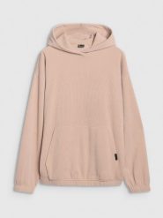 4F Bluza dresowa nierozpinana z kapturem męska - beżowa XL. Brązowe bluzy sportowe męskie 4F, m, bez wzorów, z dresówki, z kapturem. W wyprzedaży za 79.99 zł.
