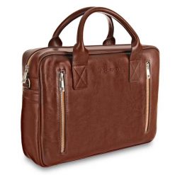 Torba męska skórzana Tizano TM08 brązowa. Brązowe torby na laptopa damskie TIZANO, bez wzorów, z materiału. Za 434.00 zł.