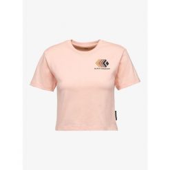 Koszulka z nadrukiem damska Black Diamond Faded Crop SS Tee. Brązowe koszulki sportowe damskie Black Diamond, bez wzorów, bez ramiączek. Za 123.99 zł.