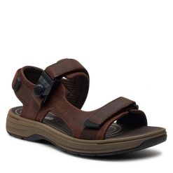Sandały Clarks. Brązowe sandały męskie Clarks, bez wzorów, bez zapięcia. Za 339.99 zł.