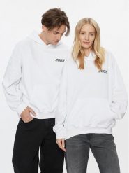 2005 Bluza Unisex Basic Biały Relaxed Fit. Białe bluzy męskie 2005, m, bez wzorów, z bawełny, bez ramiączek, bez kaptura. Za 199.99 zł.