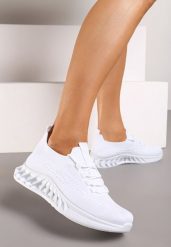 Białe Buty Sportowe Telephotis. Białe obuwie sportowe damskie Born2be, bez wzorów, bez zapięcia, na fitness i siłownię. Za 39.99 zł.