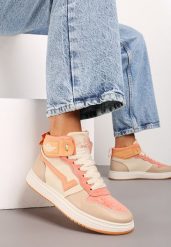 Pomarańczowe Sneakersy Esspina. Brązowe obuwie sportowe damskie Renee, z aplikacjami, bez zapięcia. Za 44.99 zł.