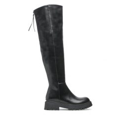 Kozaki Jenny Fairy. Czarne kozaki damskie Jenny Fairy, bez wzorów, bez obcasa, na płaskiej podeszwie, bez zapięcia. Za 249.99 zł.