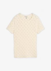 Sweter ażurowy z bawełny. Białe swetry nierozpinane damskie bonprix, w ażurowe wzory, z bawełny, bez kołnierzyka, bez ramiączek. Za 54.99 zł.