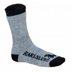 Skarpety jeździeckie Karlslund Hverinn. Szare skarpetki damskie KARLSLUND, bez wzorów, z dzianiny. Za 143.50 zł.