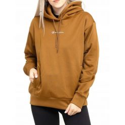 Bluza na co dzień damska CHAMPION ciepła z kapturem. Brązowe bluzy damskie Champion, bez wzorów, bez ramiączek, z kapturem. Za 241.00 zł.