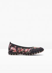 Baleriny. Czarne balerinki damskie bonprix, bez wzorów, bez obcasa, bez zapięcia. Za 114.99 zł.