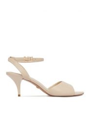 GINO ROSSI Sandały C-LT51-38 Beżowy jasny. Brązowe sandały damskie Gino Rossi, bez wzorów, ze skóry, bez obcasa, na szpilce, bez zapięcia. Za 299.99 zł.