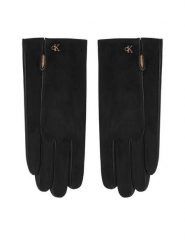 Calvin Klein Rękawiczki Damskie LV04F9006G Czarny. Czarne rękawiczki damskie Calvin Klein, bez wzorów, ze skóry. Za 349.99 zł.