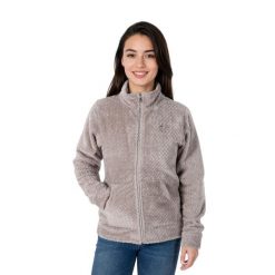 Bluza polarowa damska AULP BECCO Rozpinana z kołnierzem. Brązowe bluzy damskie Aulp, bez wzorów, z polaru, sportowe, bez ramiączek, bez kaptura. W wyprzedaży za 149.99 zł.