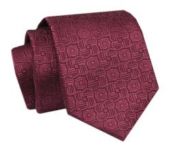 Krawat - ALTIES - Bordowy z Delikatnym Deseniem. Czerwone krawaty i muchy Alties, bez wzorów, z tkaniny, eleganckie. Za 49.00 zł.