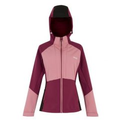 Damska Kurtka Desoto Soft Shell. Czarne kurtki sportowe damskie Regatta, m, bez wzorów, z elastanu, bez ramiączek, z kapturem, trekkingowe. Za 149.99 zł.