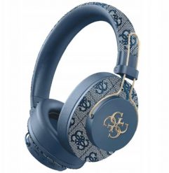Słuchawki nauszne Guess Bluetooth ENC Metal 4G Logo niebieski. Niebieskie słuchawki bezprzewodowe Guess. Za 223.88 zł.