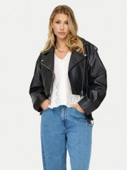ONLY Kurtka z imitacji skóry Vera 15321935 Czarny Regular Fit. Czarne kurtki damskie ONLY, l, bez wzorów, ze skóry, bez kaptura. Za 199.99 zł.