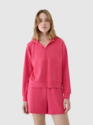 4F Bluza dresowa rozpinana z modalem damska - różowa XXL. Czerwone bluzy damskie 4F, xs, bez wzorów, z dresówki, sportowe, bez ramiączek, z kapturem. W wyprzedaży za 139.99 zł.