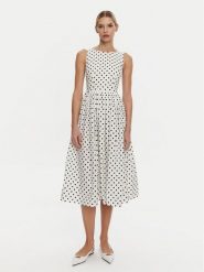 Dolce&Gabbana Sukienka codzienna F6JHVT HS5R7 Biały Regular Fit. Białe sukienki damskie Dolce&Gabbana, na co dzień, bez wzorów, z bawełny, bez kołnierzyka, bez ramiączek, proste. Za 6,389.00 zł.