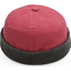 Czapka Dokerka, Czerwona, Szara Wiosenno-Letnia, Jesienna, Hipsterska. Czerwone czapki męskie Pako Jeans, na jesień, bez wzorów, z bawełny. Za 40.00 zł.