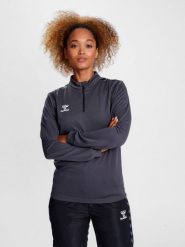 Damska bluza dresowa half zip Hummel Authentic. Szare bluzy damskie Hummel, m, bez wzorów, z dresówki, sportowe, bez ramiączek, bez kaptura. Za 162.50 zł.