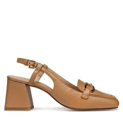 Czółenka Geox. Brązowe czółenka damskie Geox, bez wzorów, bez obcasa, bez zapięcia. Za 399.99 zł.