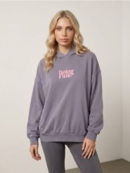 Bluza hoodie z efektem sprania - niebieski. Niebieskie bluzy damskie Sinsay, l, bez wzorów, sportowe, bez ramiączek, bez kaptura. Za 59.99 zł.