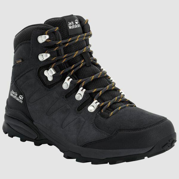 Buty trekkingowe męskie Jack Wolfskin Refugio Texapore Mid. Czarne buty zimowe męskie Jack Wolfskin, bez wzorów, z materiału, za kostkę, bez obcasa, bez zapięcia. Za 409.99 zł.