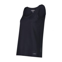 Damski tank top CMP. Czarne topy damskie CMP, bez wzorów, sportowe, bez kołnierzyka, bez ramiączek. Za 217.50 zł.