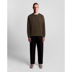 Bluza Lyle&Scott z okrągłym dekoltem. Zielone bluzy damskie LYLE AND SCOTT, xl, bez wzorów, eleganckie, bez ramiączek, bez kaptura. Za 345.15 zł.