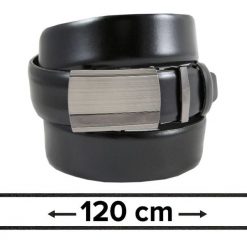 Pasek Czarny do Spodni 120 cm, Automatyczna Klamra, Skórzany, Elegancki -VICTORIO. Czarne paski męskie Victorio, ze skóry, eleganckie. Za 99.00 zł.